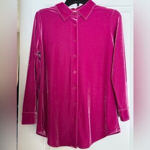 NWOT Soft Surroundings Fuchsia Velour Top, sz PM medium